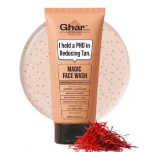 Ghar Soaps Magic De-Tan Face wash I With Sandalwood ,Saffron & Glutathione | Tan Removal, Brightening and Glowing Skin I For All Skin Type Skin I For Man & Women | 100ml