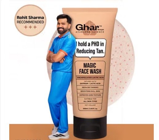 Ghar Soaps Magic De-Tan Face wash I With Sandalwood ,Saffron & Glutathione | Tan Removal, Brightening and Glowing Skin I For All Skin Type Skin I For Man & Women | 100ml